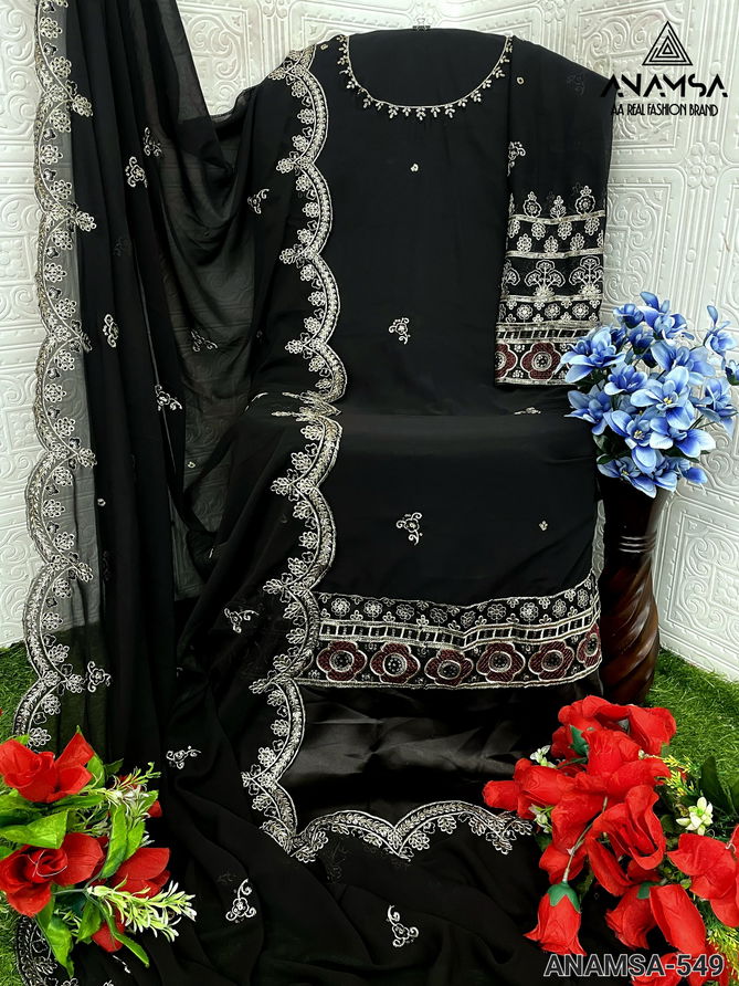 Anamsa 549 Faux Georgette Pakistani Suit Wholesale Price In Surat
